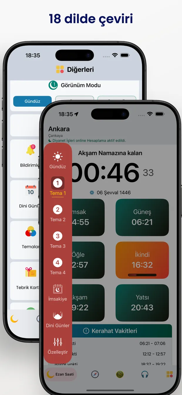 18 dilde çeviri
